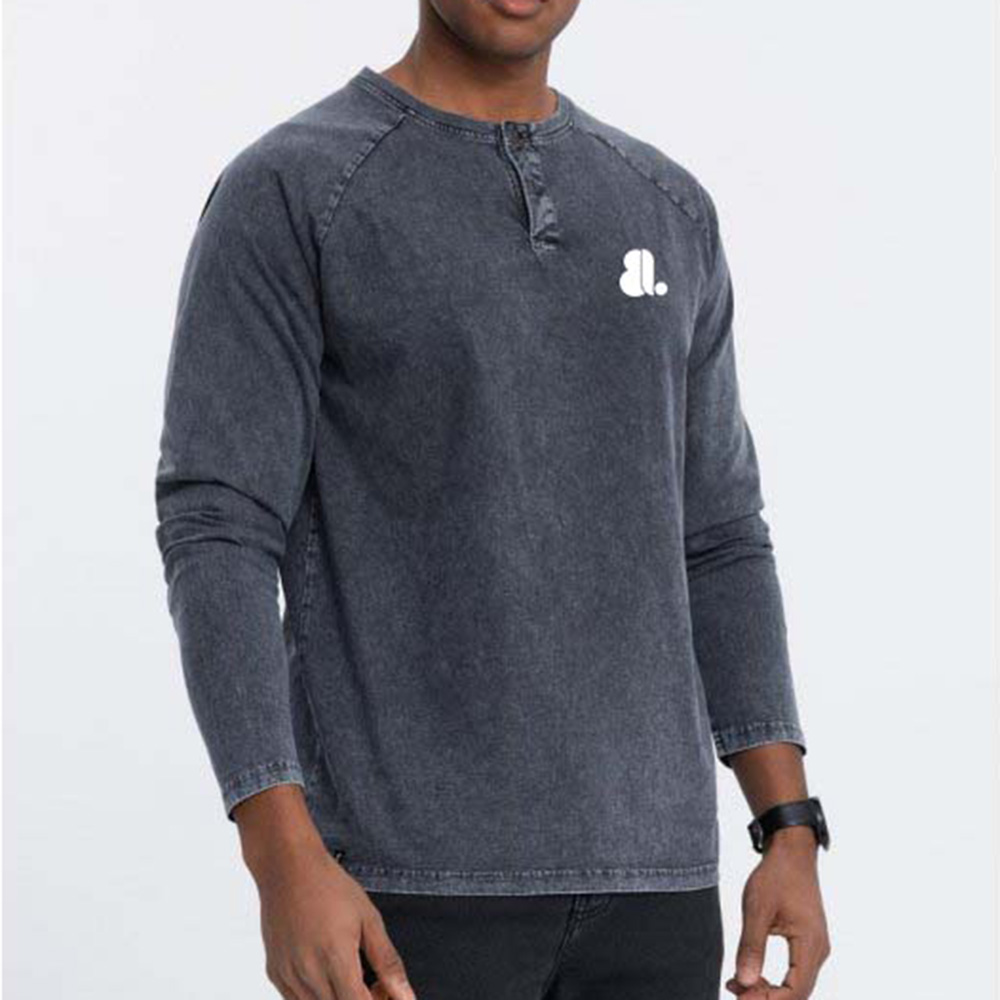 Men Acid Wash Oversize Long Sleeve Tee