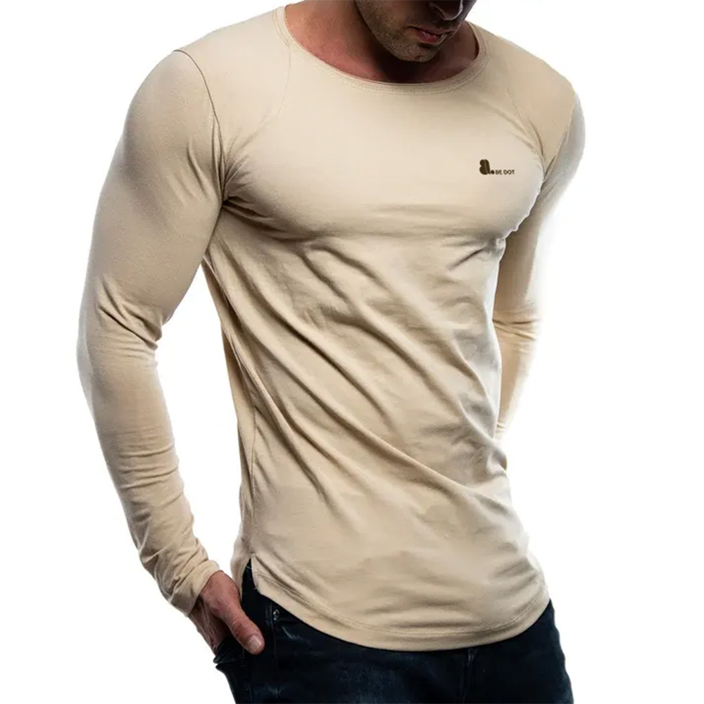Men Scoop Neck Long Sleeve Tee