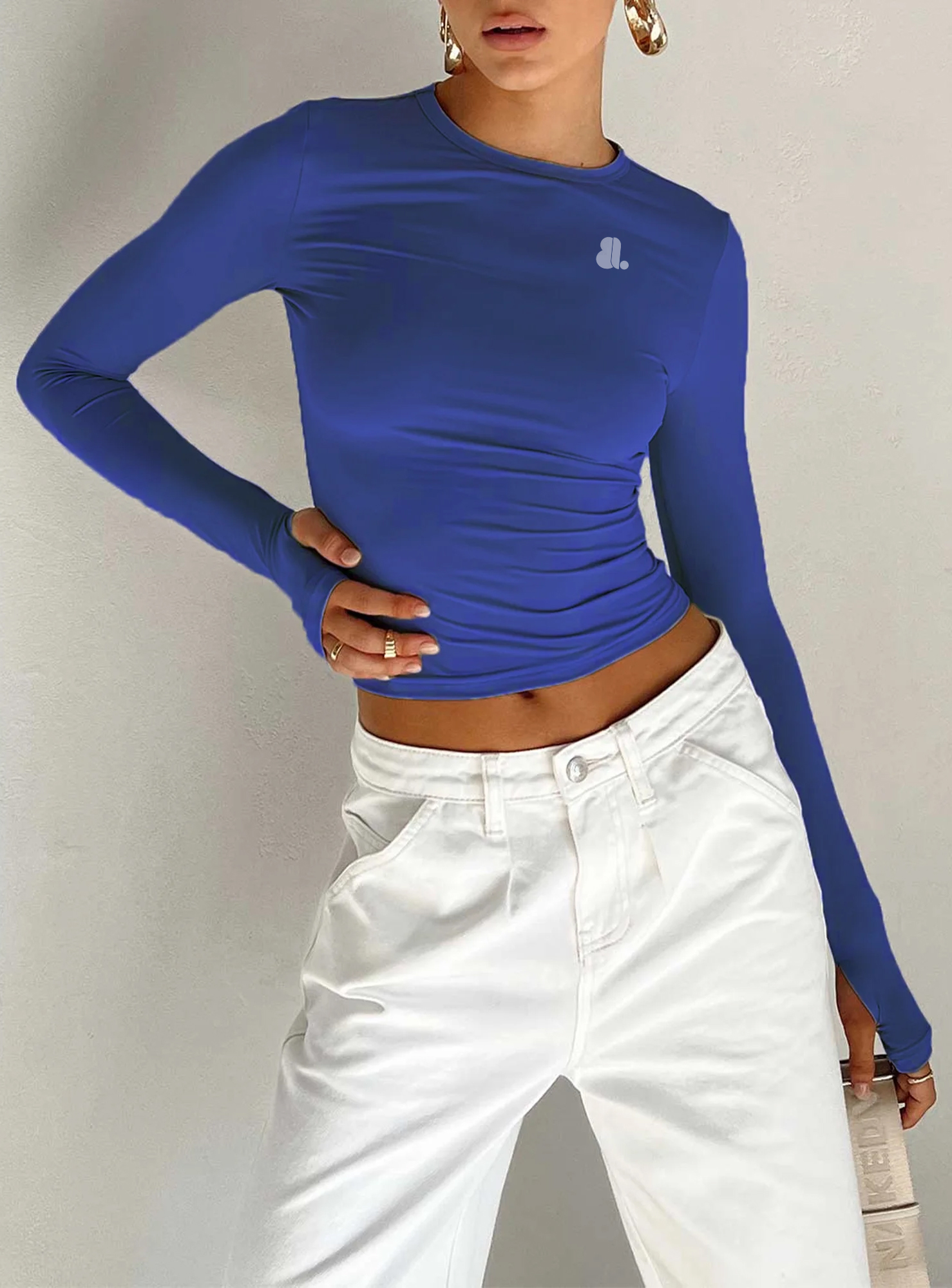 Women Long Sleeve Crop Top T-Shirts - Image 10