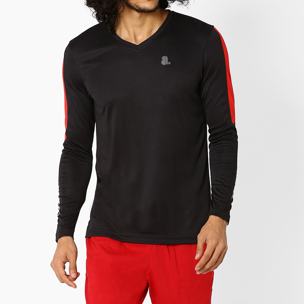 Men V-Neck Long Sleeve Tee