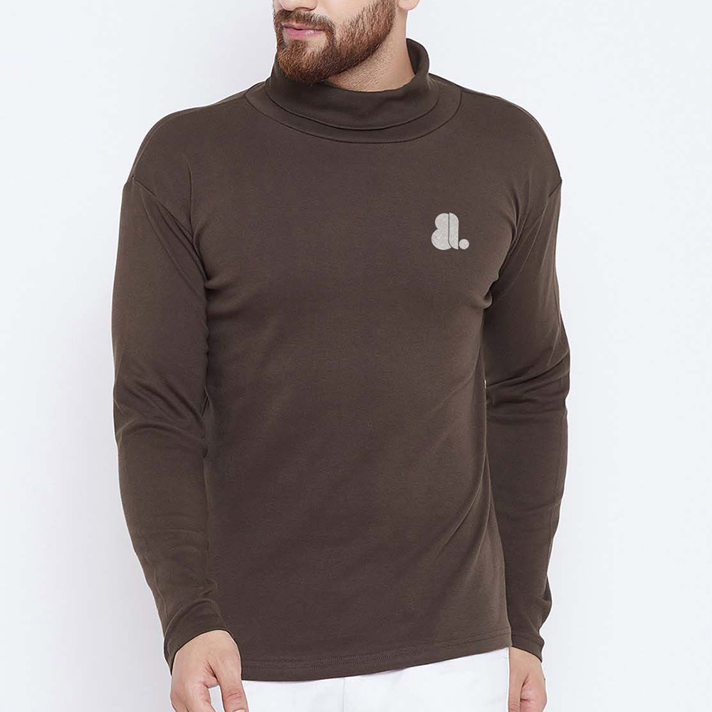 Men Turtle Neck Long Sleeve Tee
