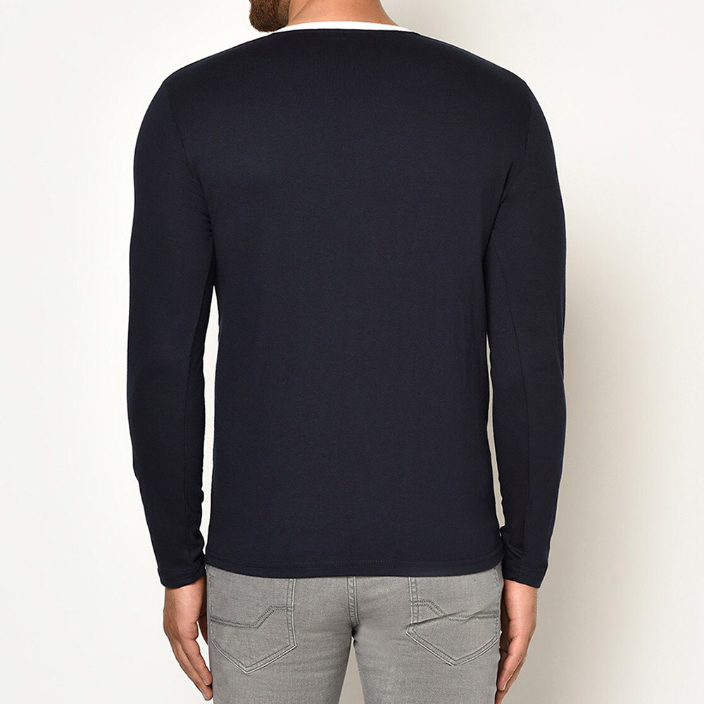 Men V-Neck Long Sleeve Tee - Image 3
