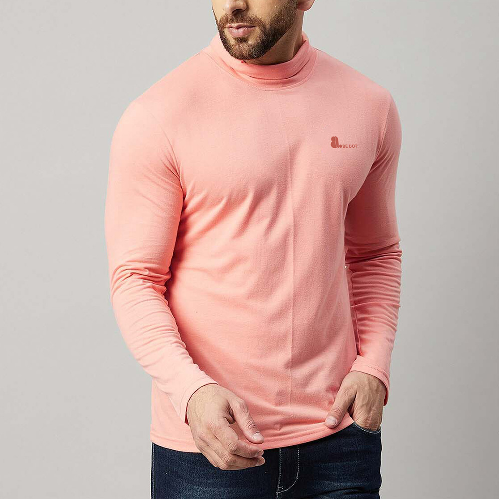 Men Turtle Neck Long Sleeve Tee