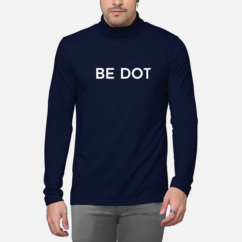 Men Turtle Neck Long Sleeve Tee