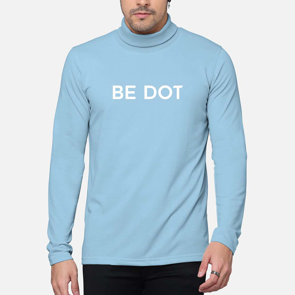 Men Turtle Neck Long Sleeve Tee