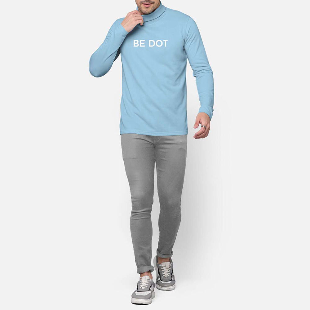 Men Turtle Neck Long Sleeve Tee