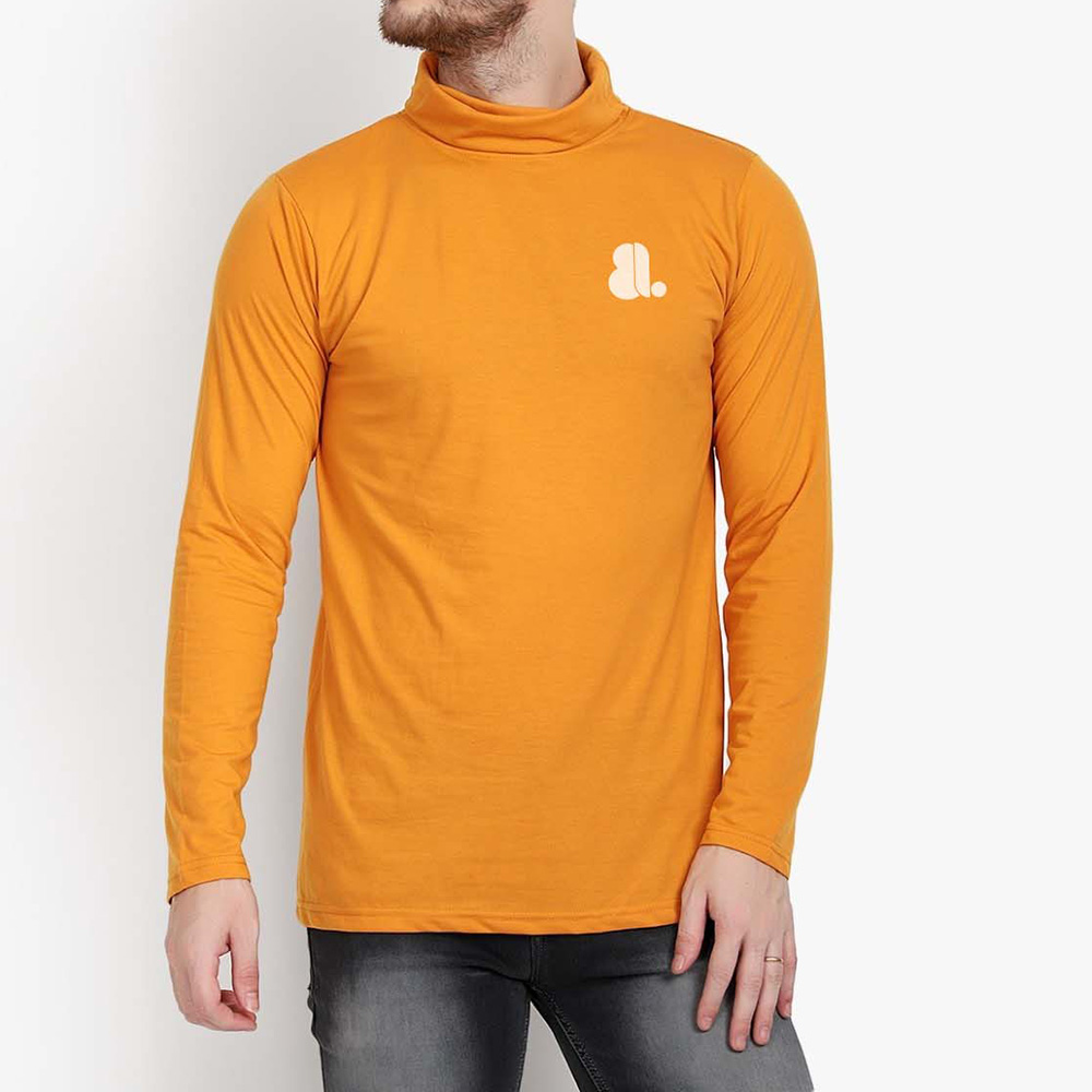 Men Turtle Neck Long Sleeve Tee