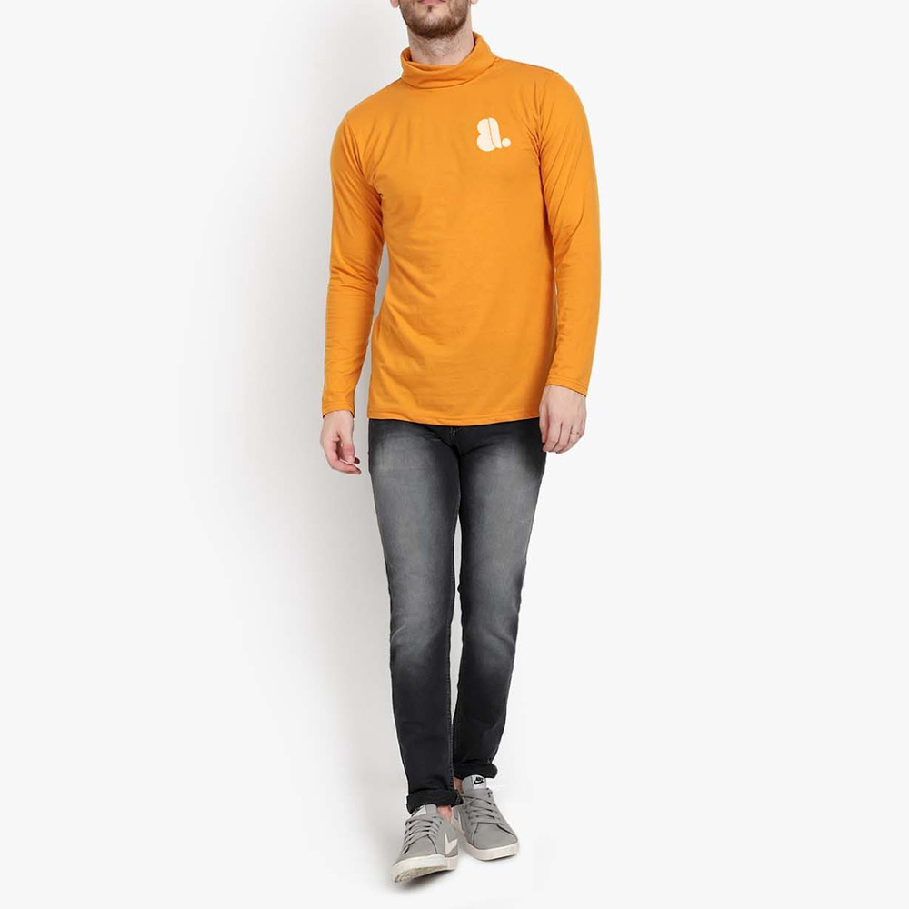 Men Turtle Neck Long Sleeve Tee