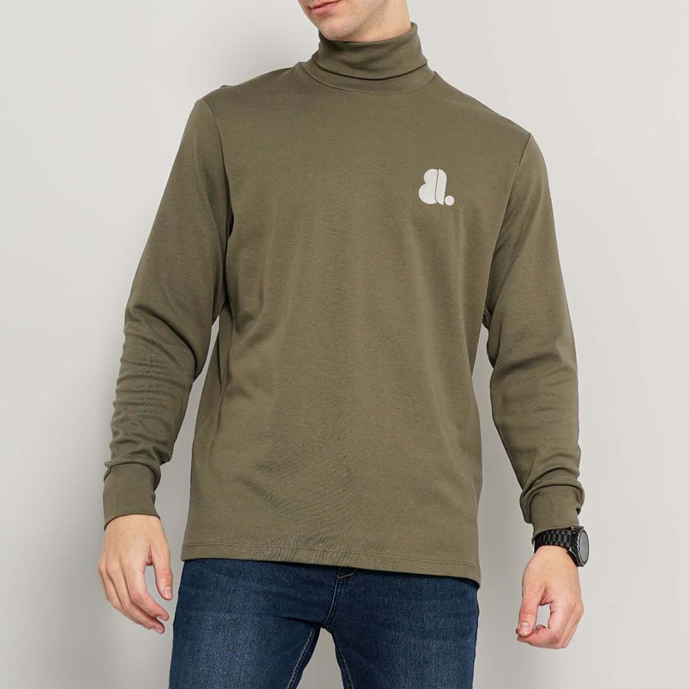 Men Turtle Neck Long Sleeve Tee