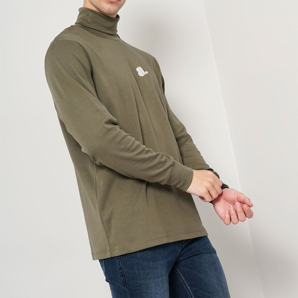 Men Turtle Neck Long Sleeve Tee - Image 3