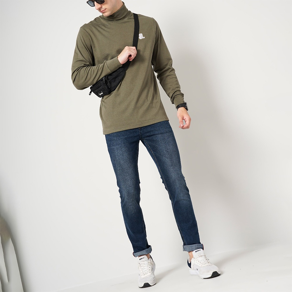 Men Turtle Neck Long Sleeve Tee - Image 5