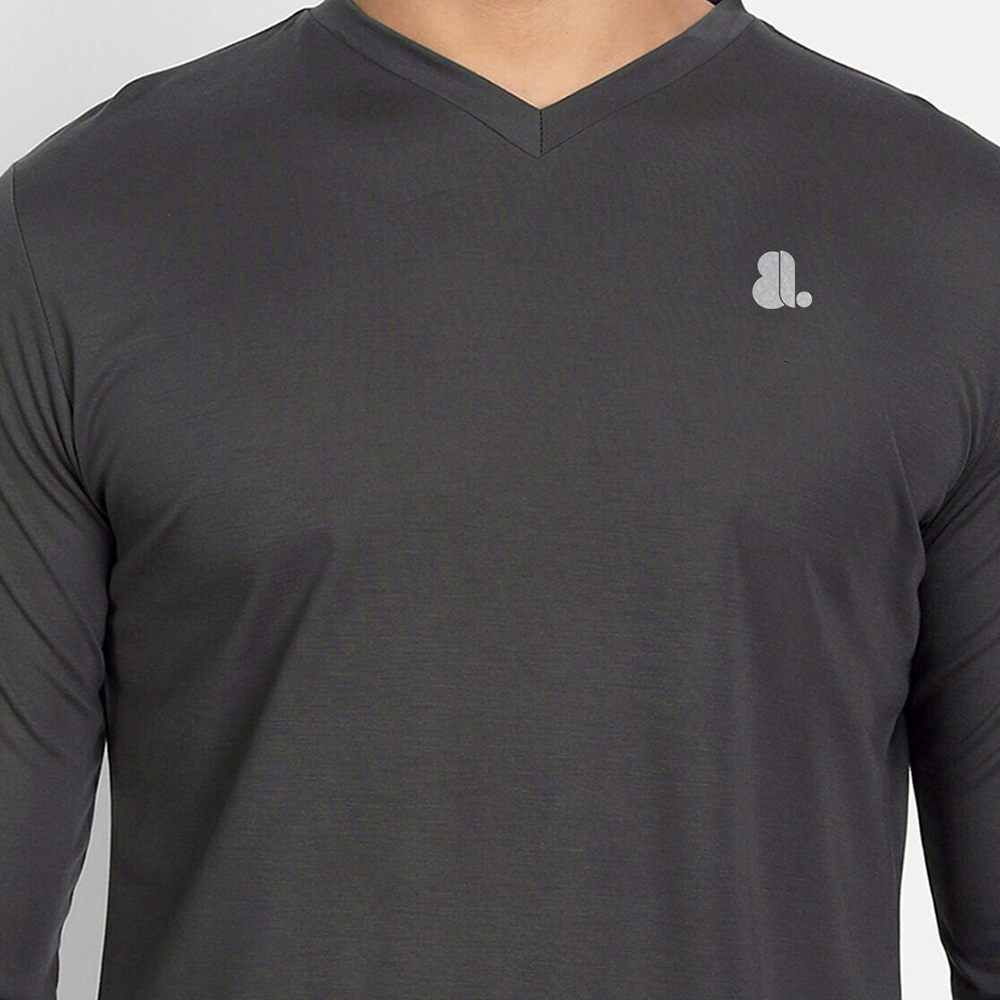 Men V-Neck Long Sleeve Tee - Image 5