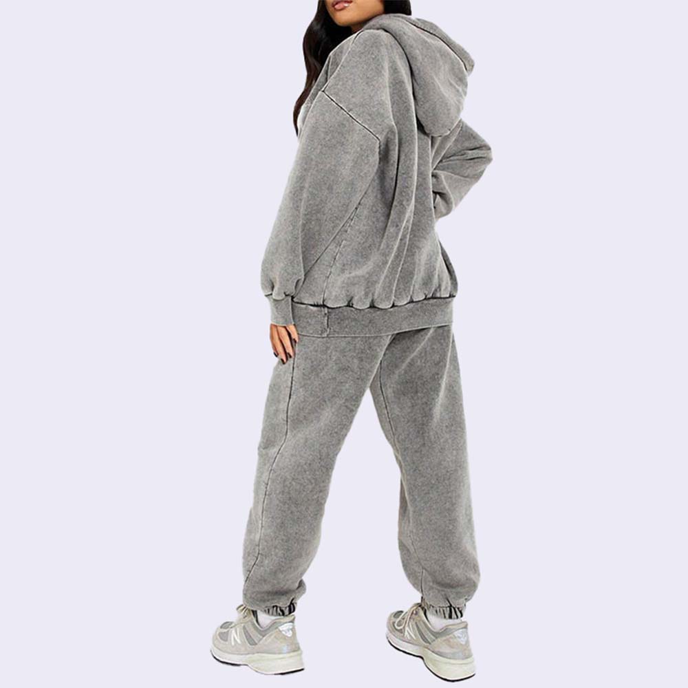 Acid Wash Pull Over Track Suit Women - Image 3