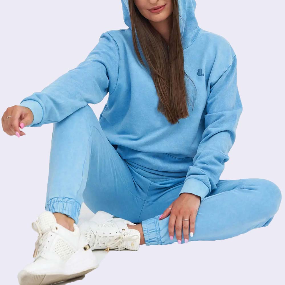 Acid Wash Pull Over Track Suit Women