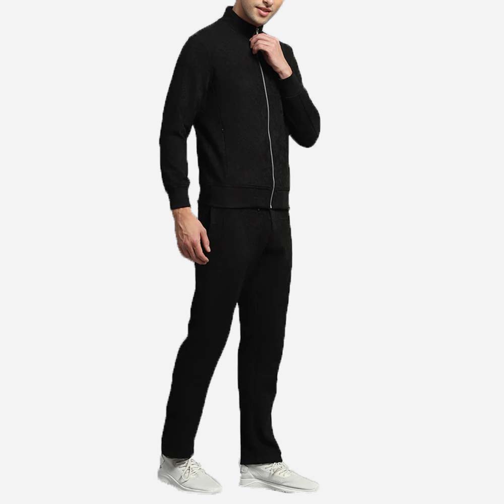 Single Color Zipper Track Suit Men - Image 3