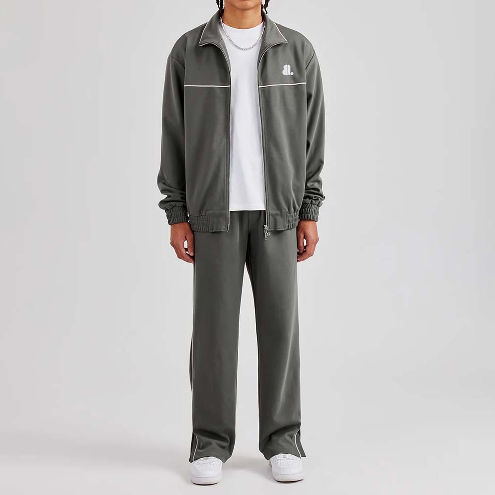 Single Color Zipper Track Suit Men