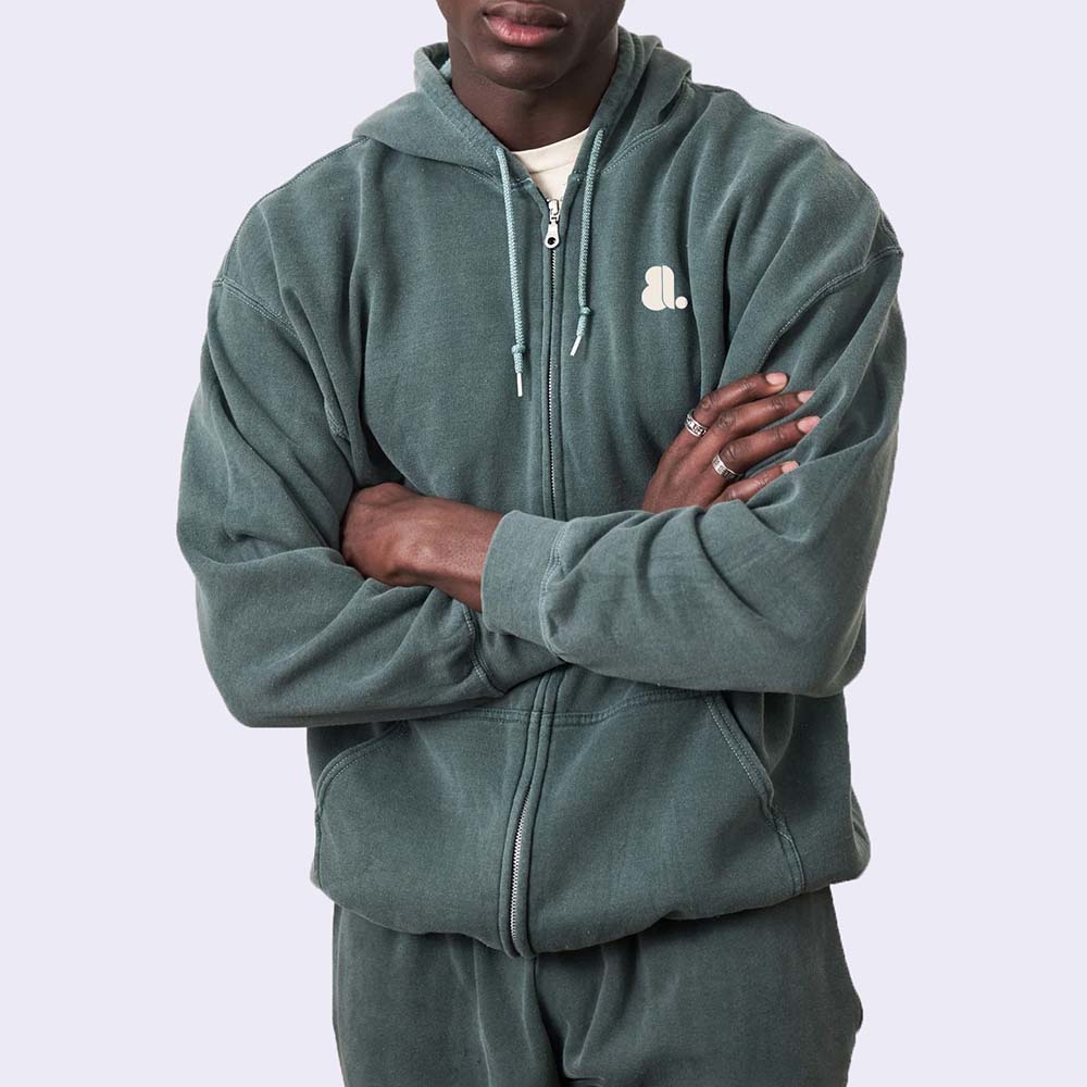 Acid Wash Zipper Track Suit Men