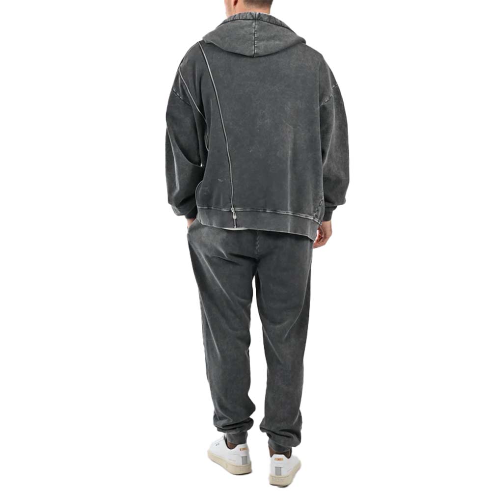 Acid Wash Zipper Track Suit Men - Image 5