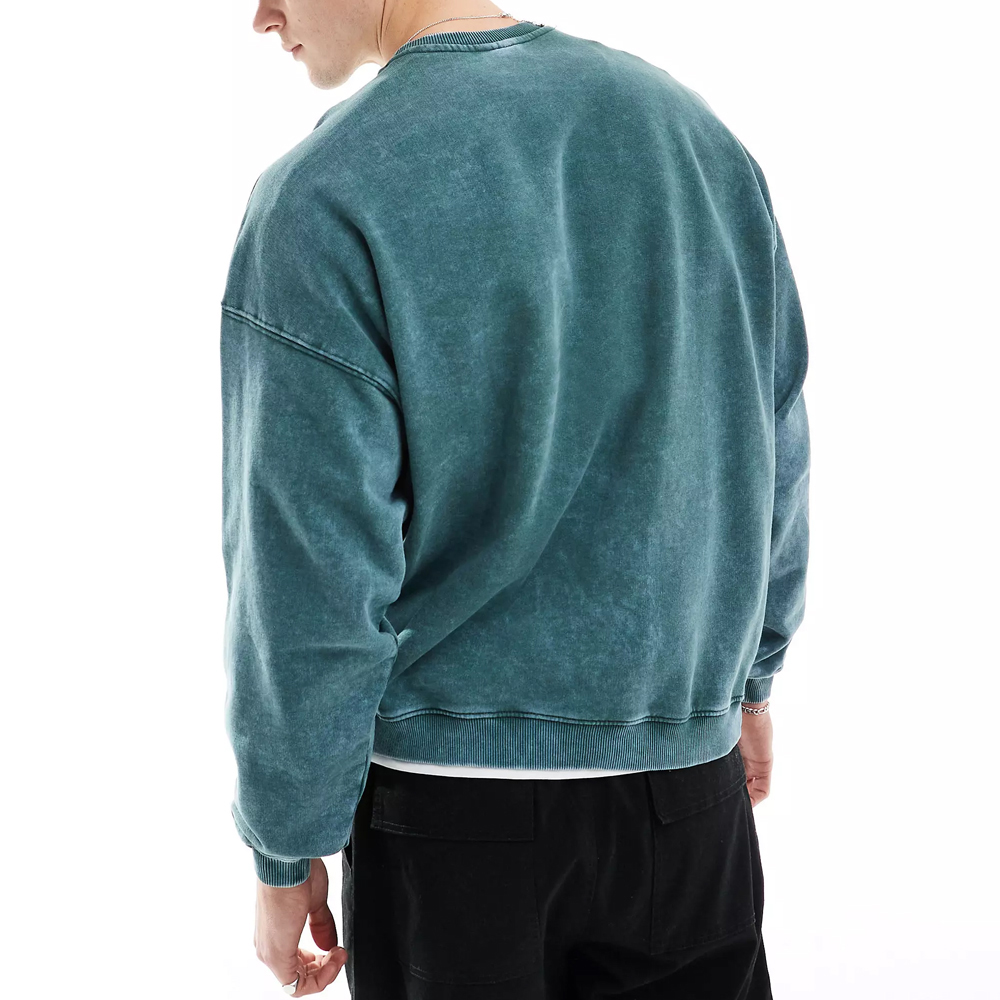 Men Acid Wash Sweat Shirt