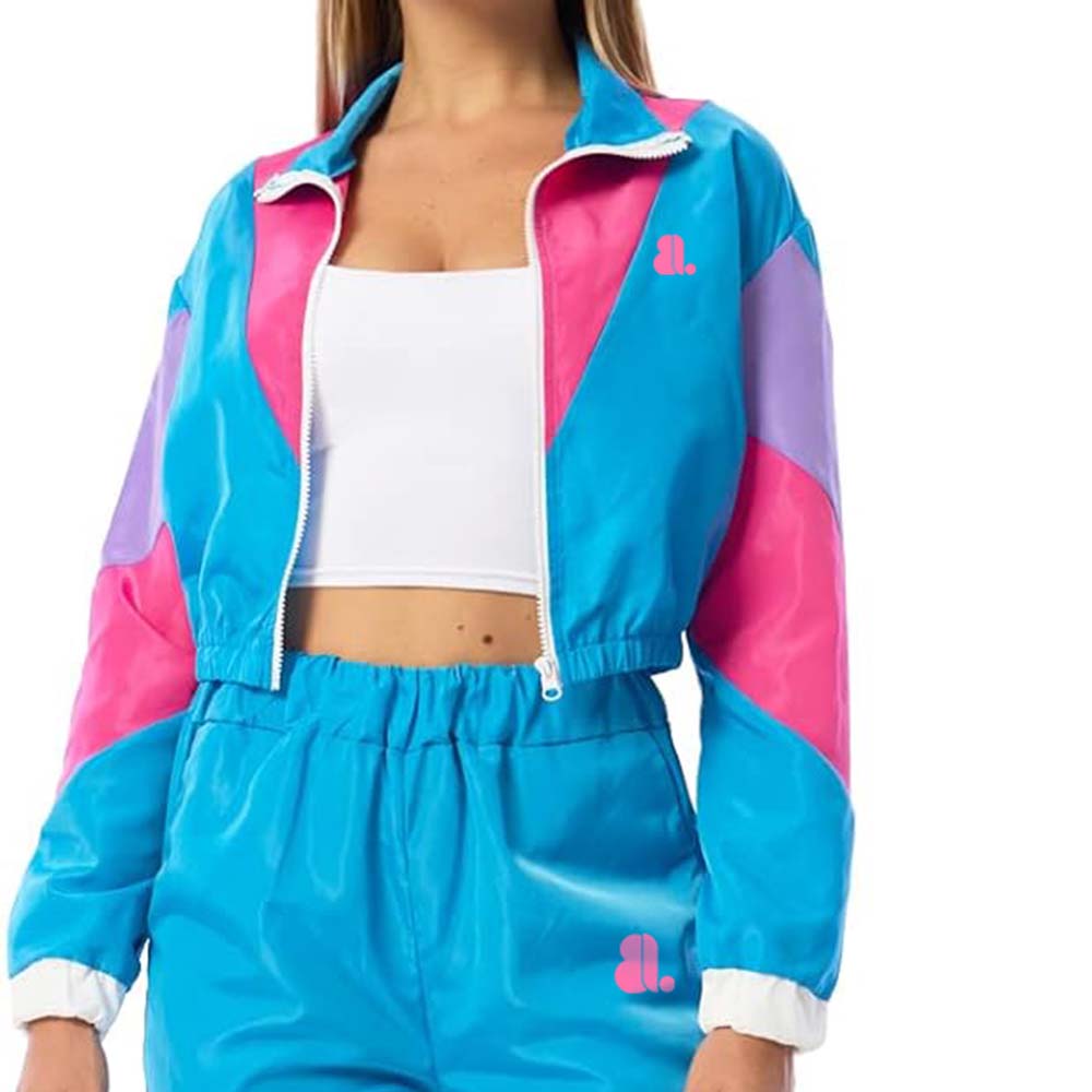 Block Zipper Track Suit Women