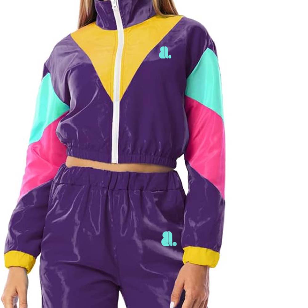 Block Zipper Track Suit Women