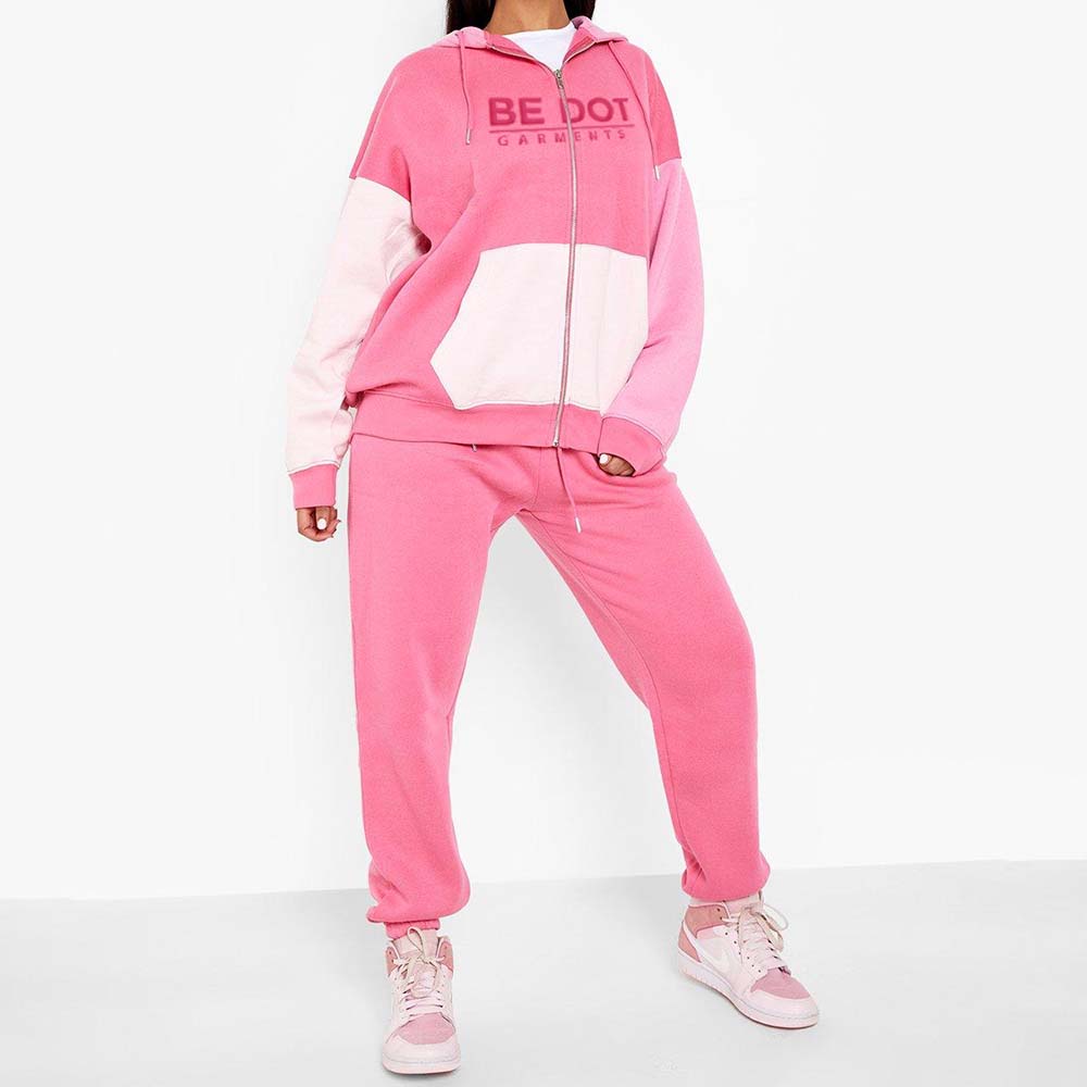 Block Zipper Track Suit Women