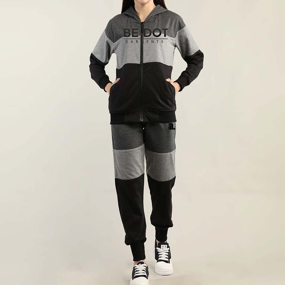 Block Zipper Track Suit Women