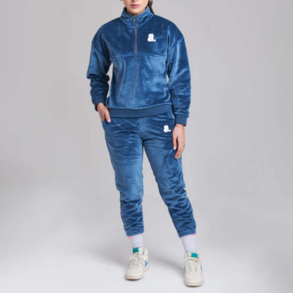 Single Color Zipper Track Suit Women