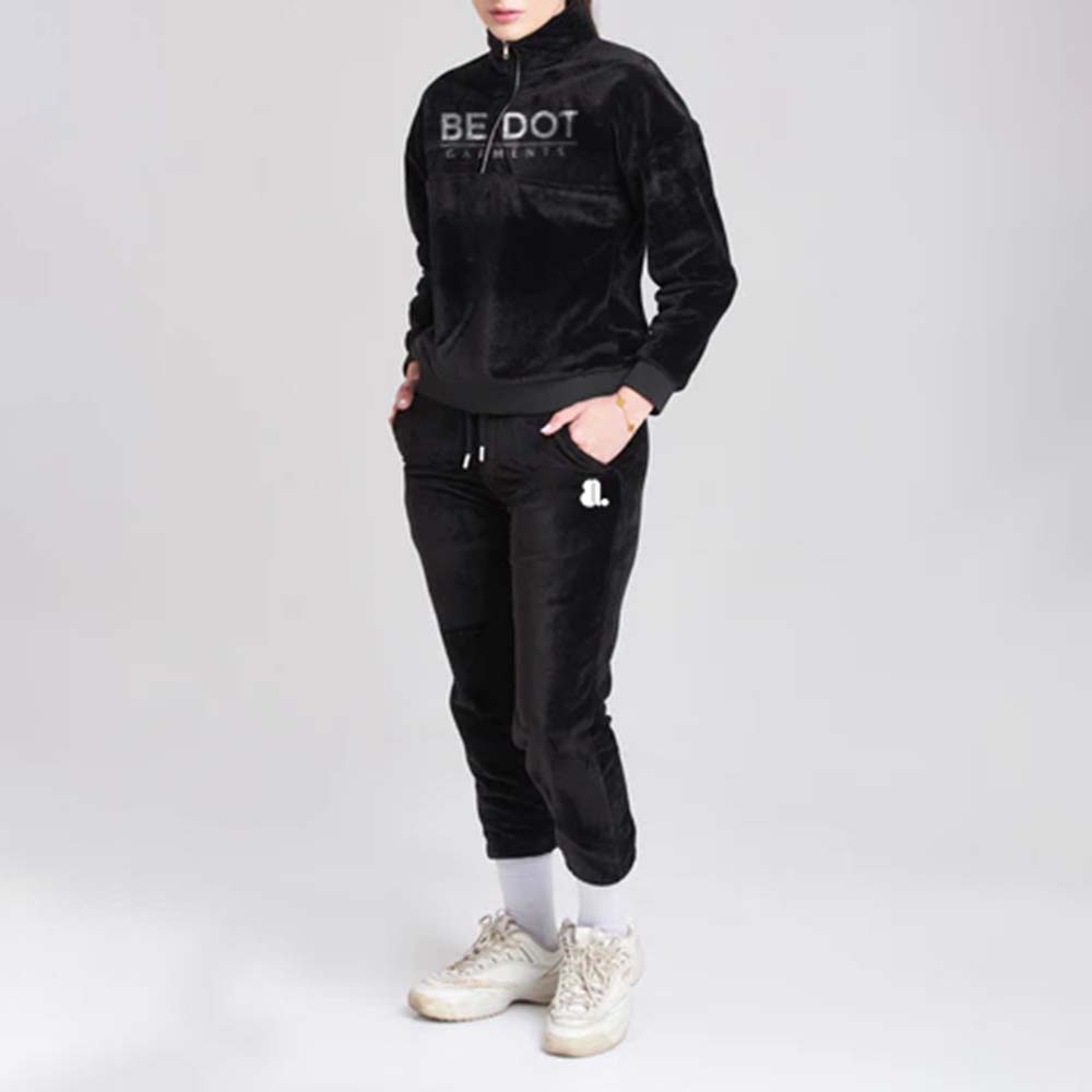 Single Color Zipper Track Suit Women - Image 3