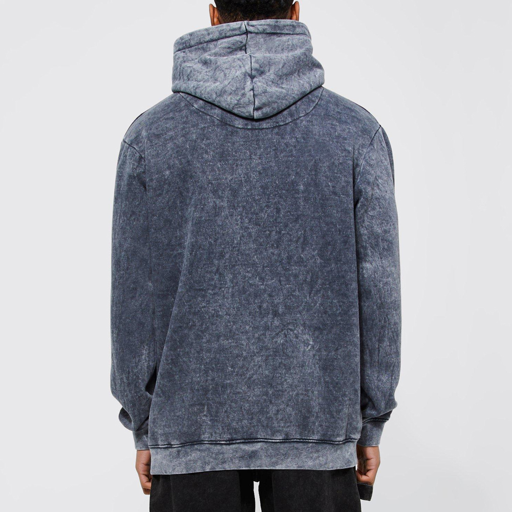 Acid Wash Pullover Hoodie Men