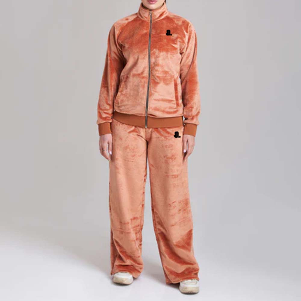 Single Color Zipper Track Suit Women