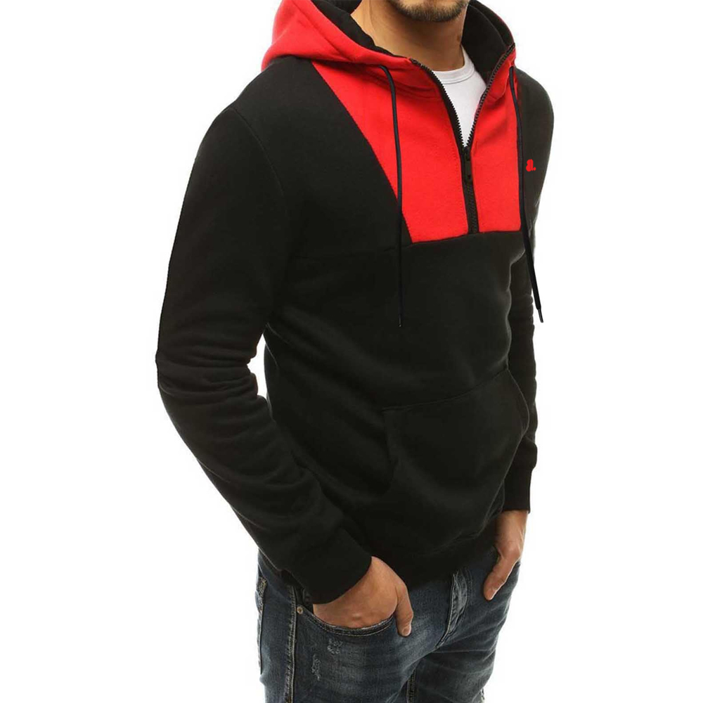 Block Zipper Hoodie Men - Image 4