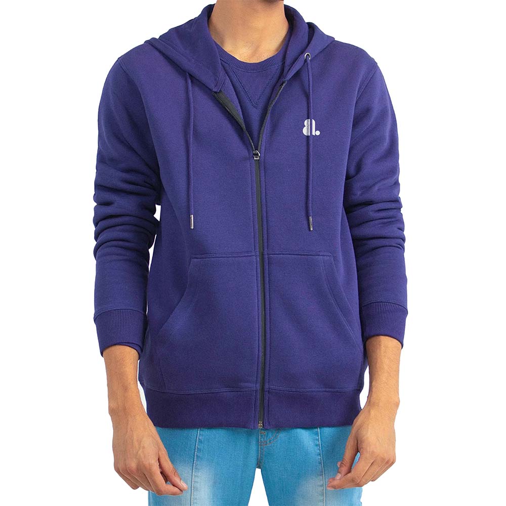Single Color Zipper Hoodie Men