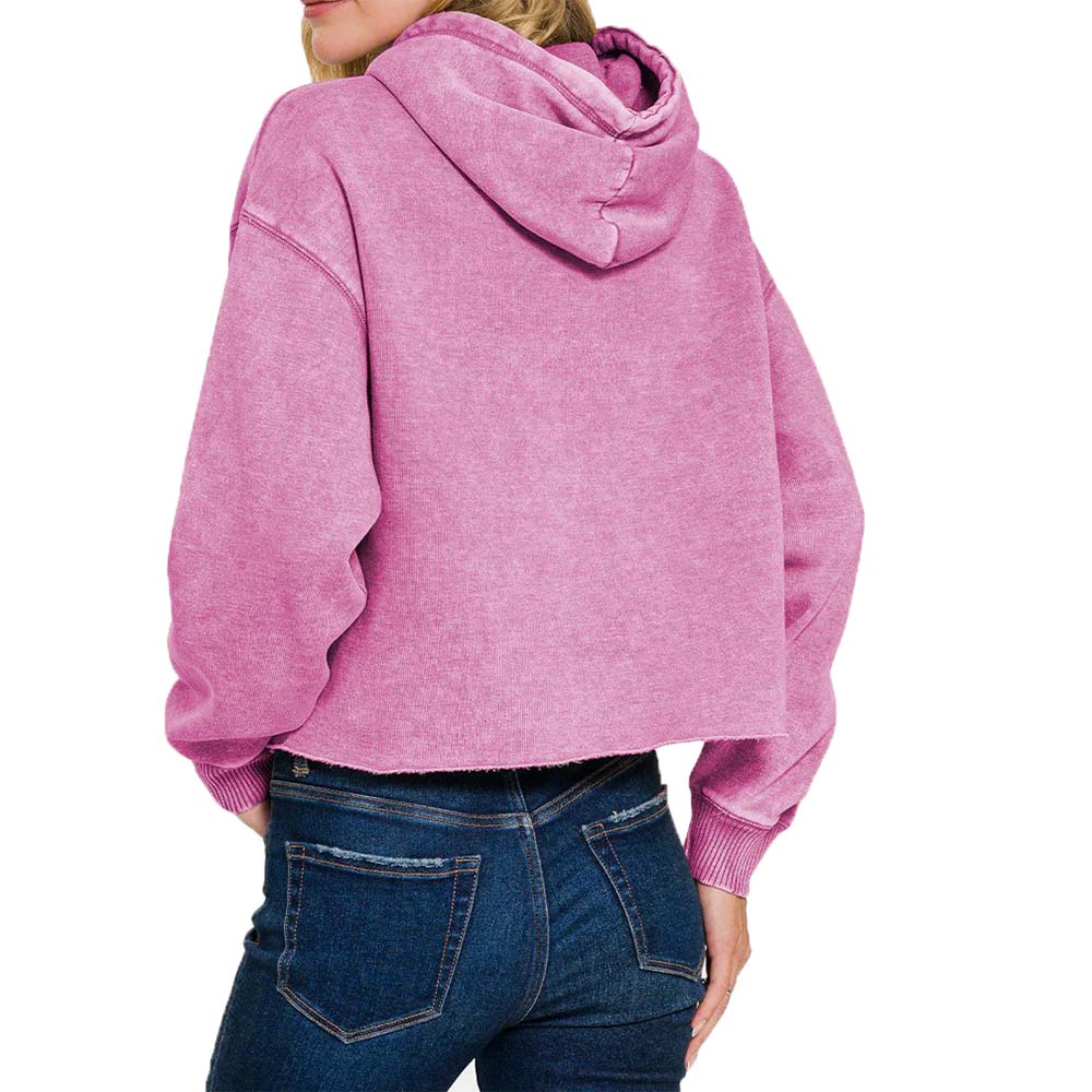 Acid Wash Pullover Hoodie Women - Image 3