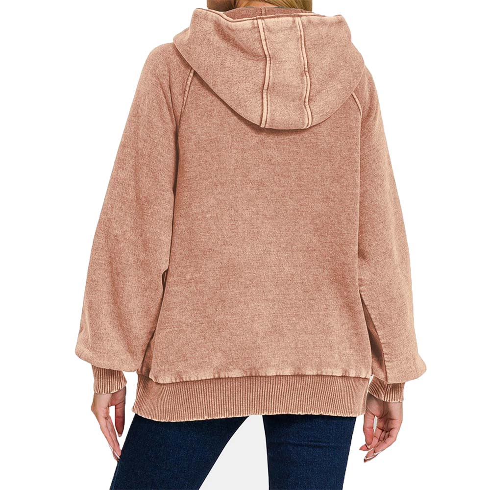 Acid Wash Pullover Hoodie Women