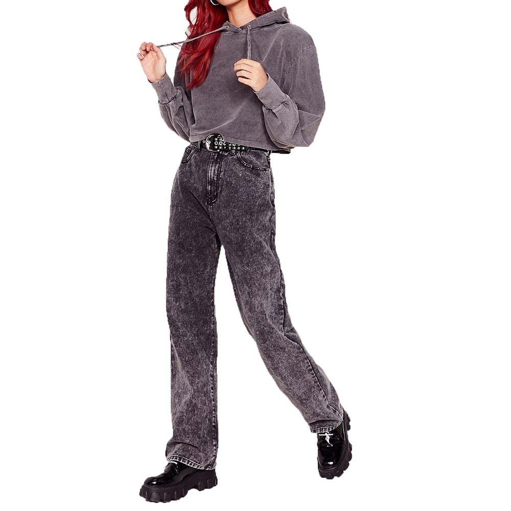 Acid Wash Pullover Hoodie Women