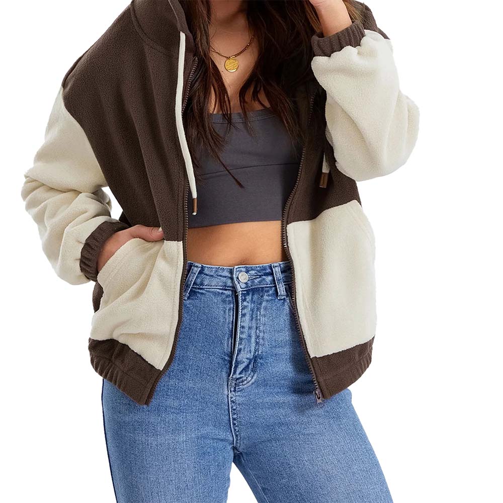 Blok Zipper Hoodie Women - Image 3