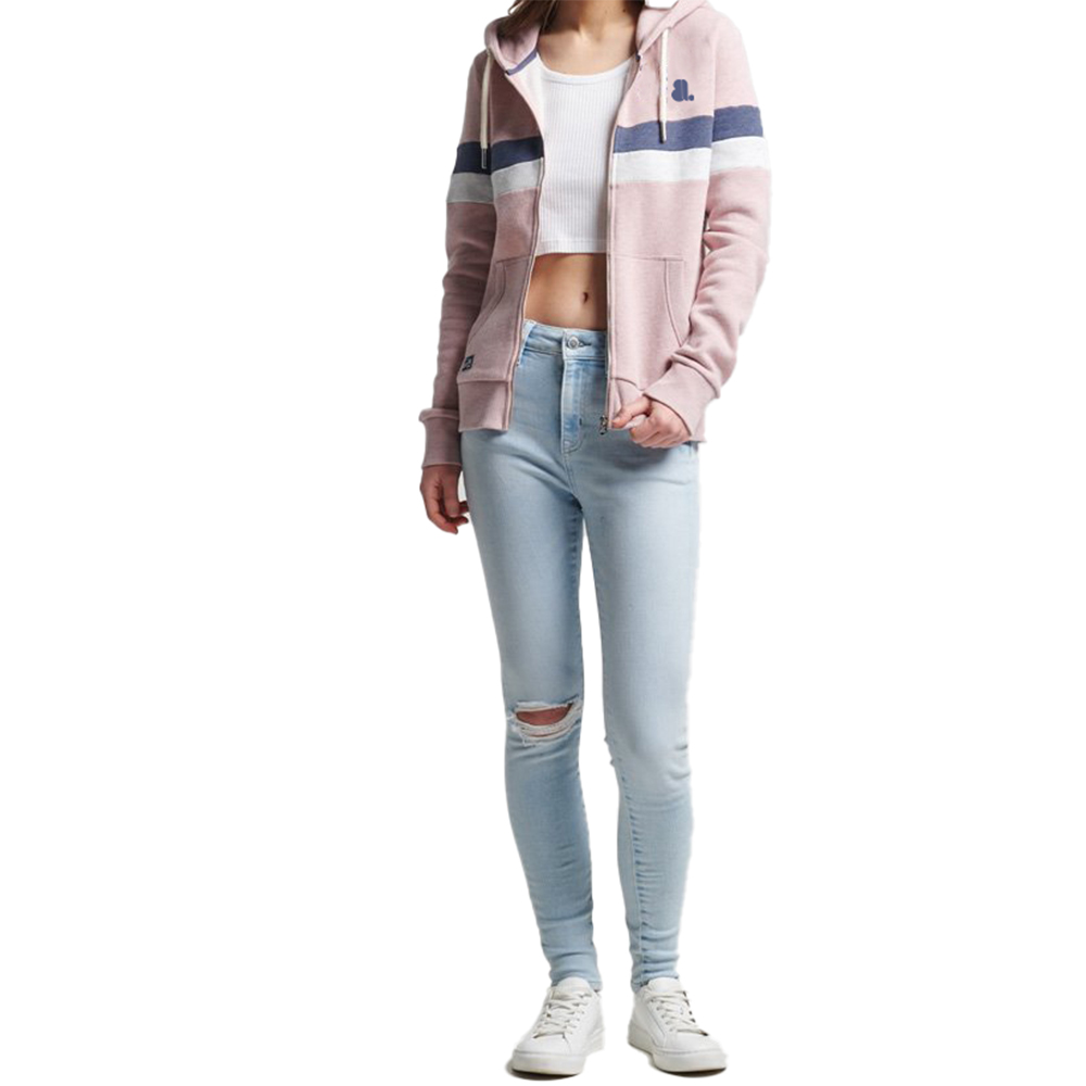 Blok Zipper Hoodie Women