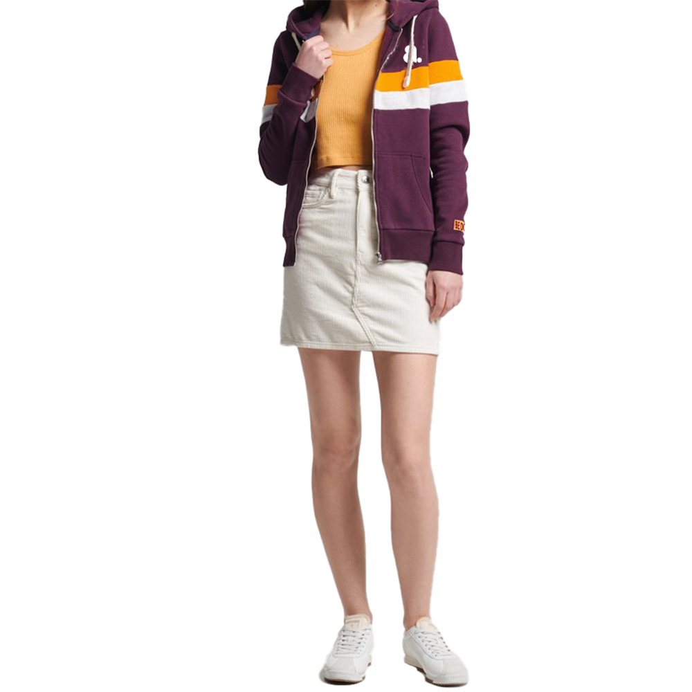 Blok Zipper Hoodie Women