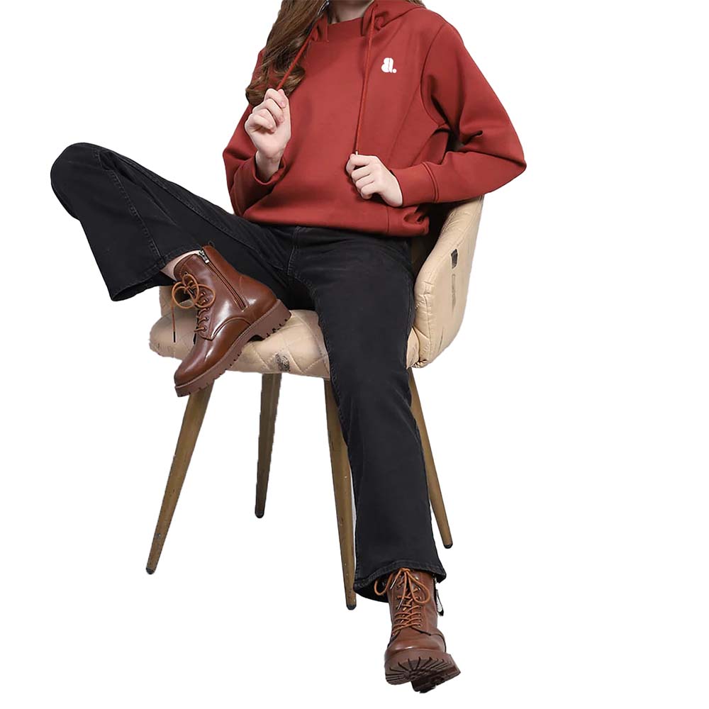 Single Color Pull Over Hoodie Women