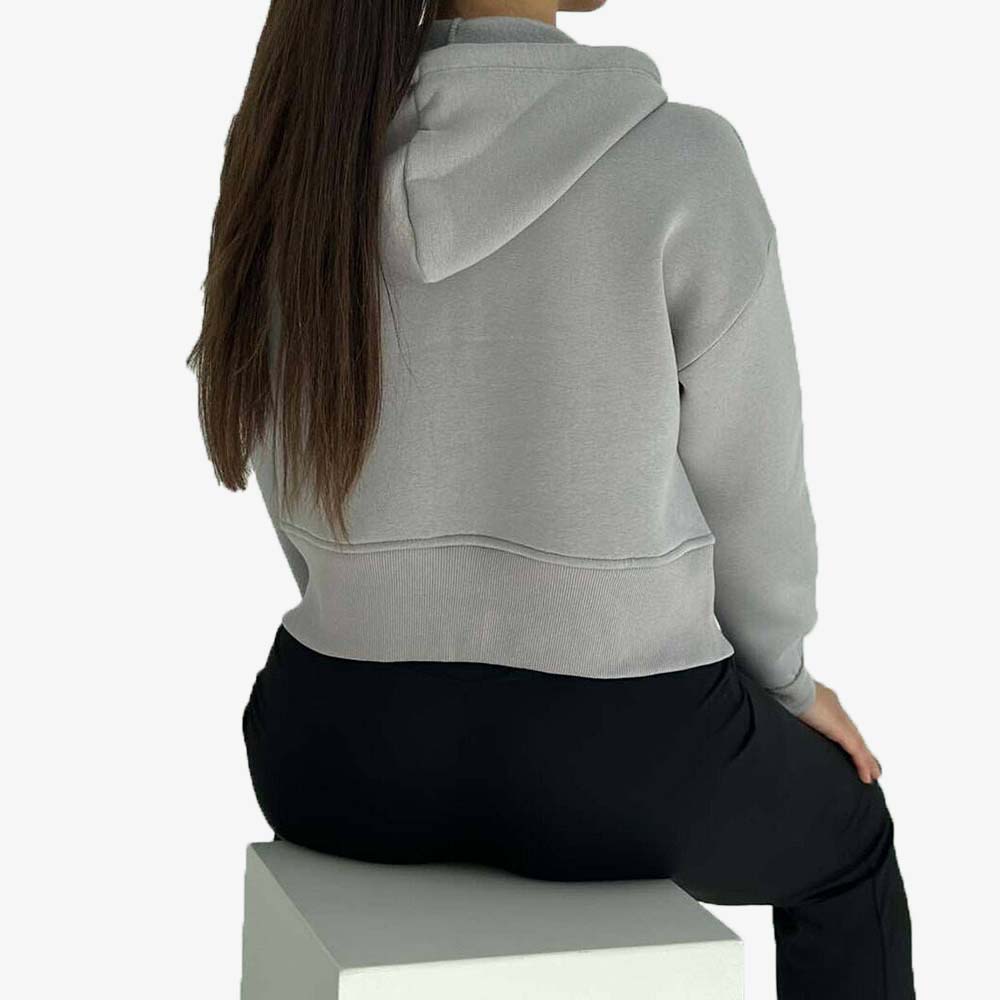Single Color Zipper Hoodie Women - Image 6