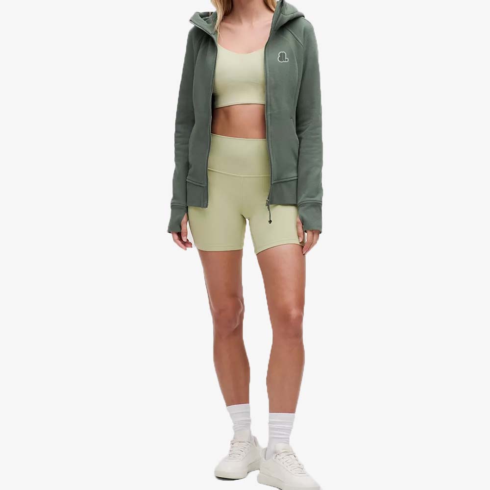 Single Color Zipper Hoodie Women