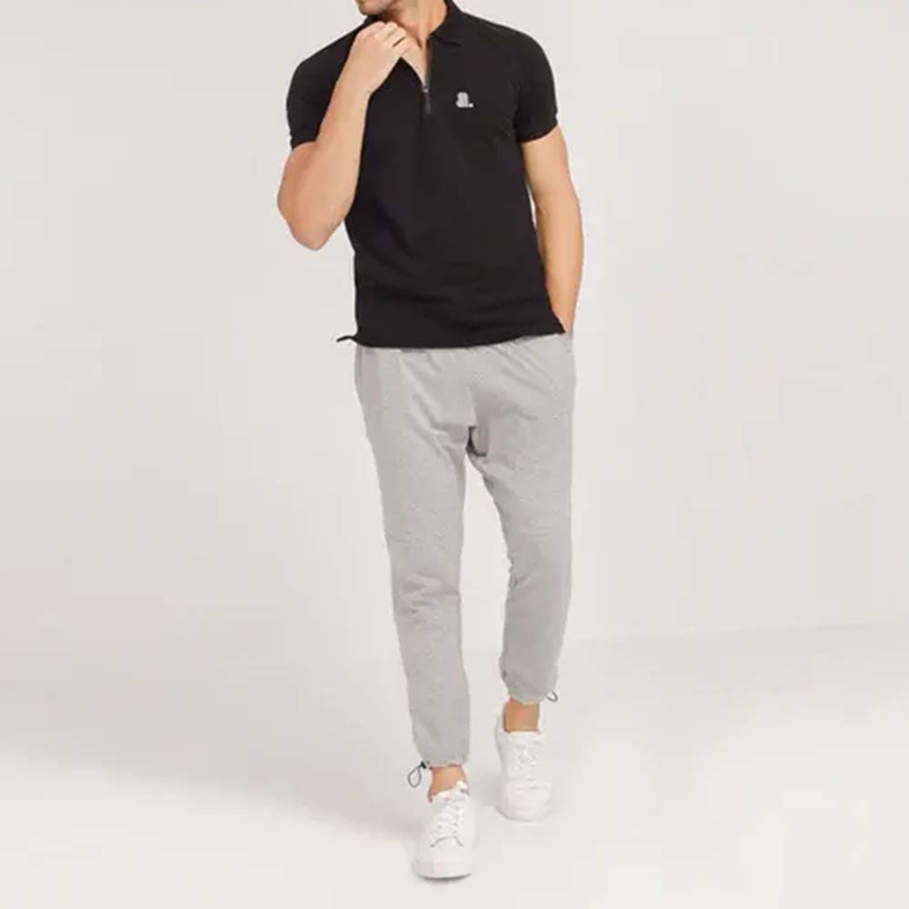 Short Sleeve Zipper Polo Men