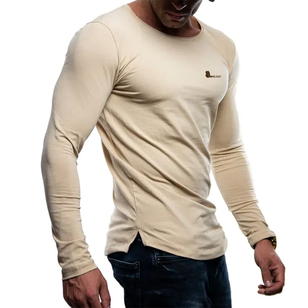 Men Scoop Neck Long Sleeve Tee