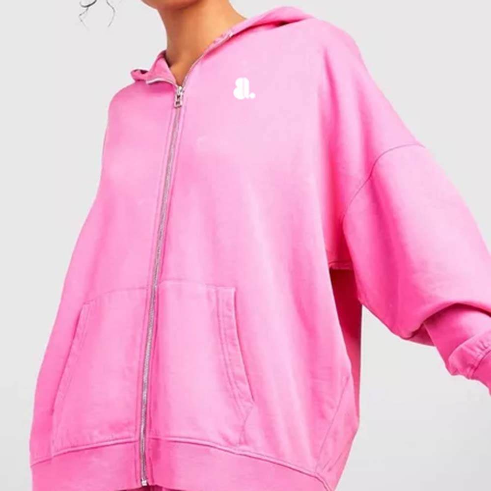 Acid Wash Zipper Track Suite Women