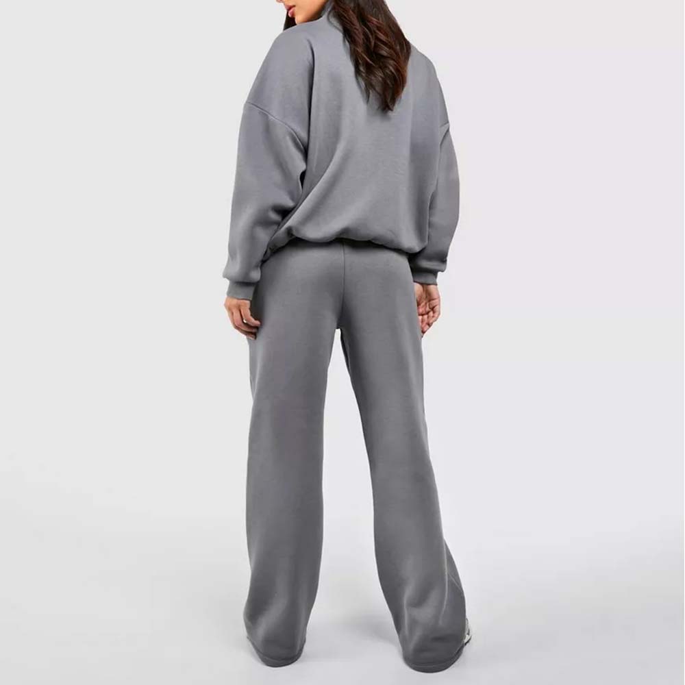 Acid Wash Zipper Track Suite Women - Image 3