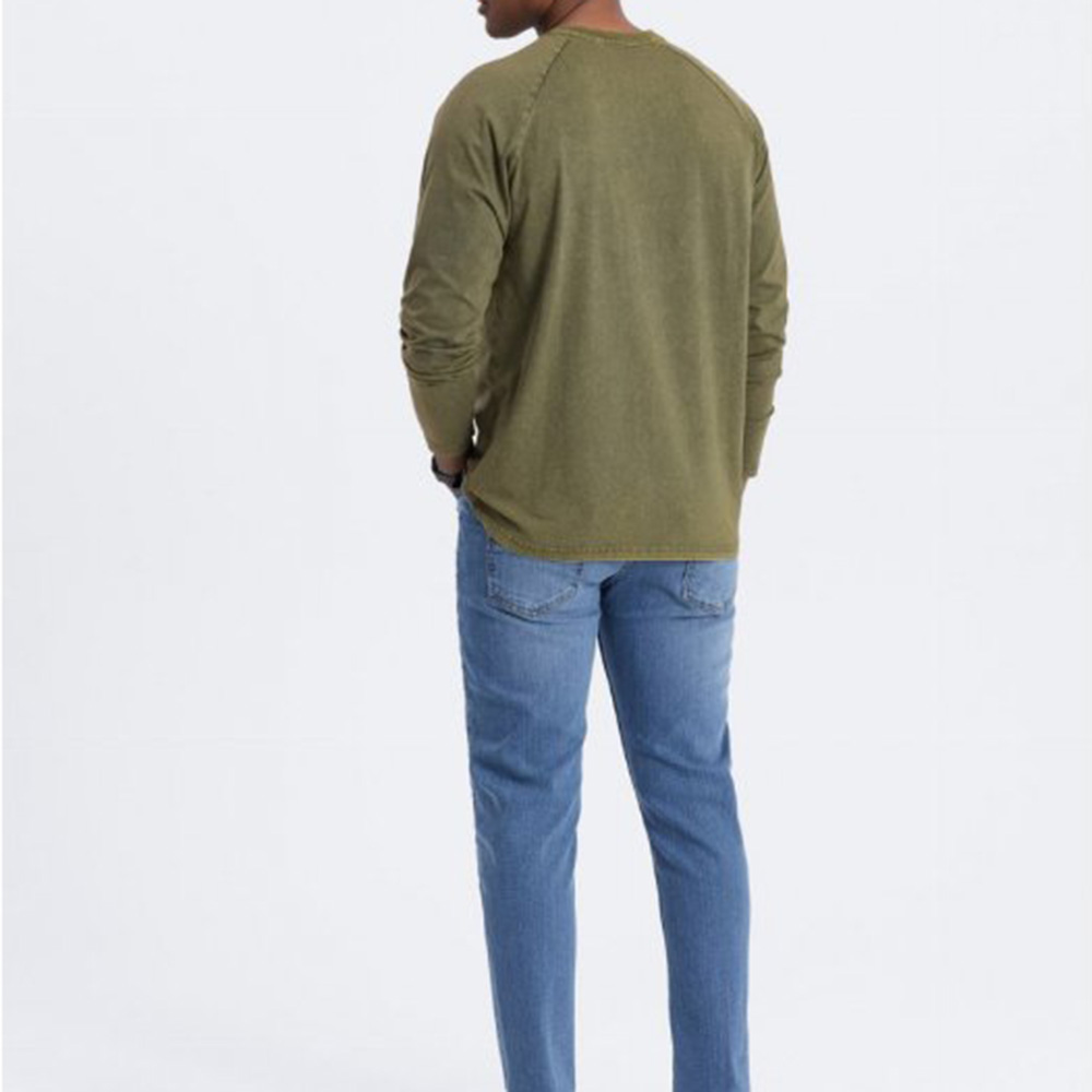 Men Acid Wash Oversize Long Sleeve Tee