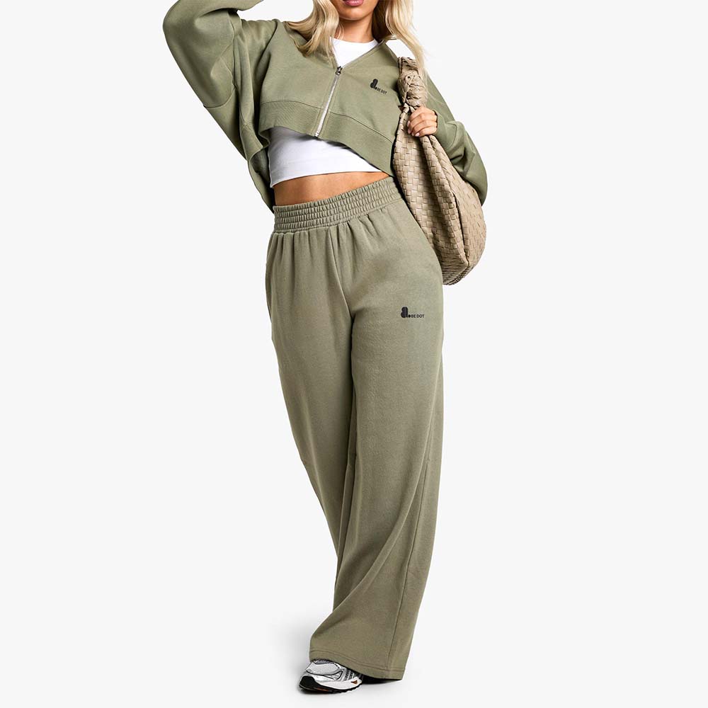 Acid Wash Zipper Track Suite Women