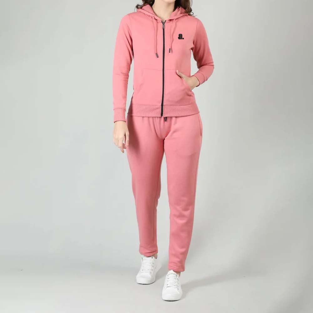Single Color Zipper Track Suit Women