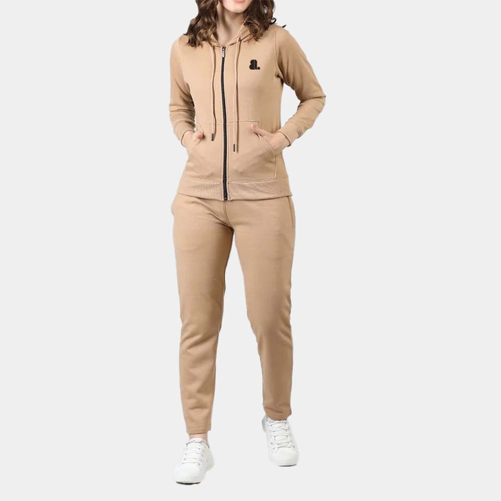 Single Color Zipper Track Suit Women